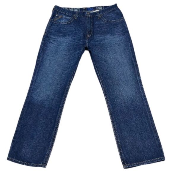 Ariat M2 Relaxed Bootcut Jeans Men’s 38x32 Mid Rise Dark Wash EUC Denim